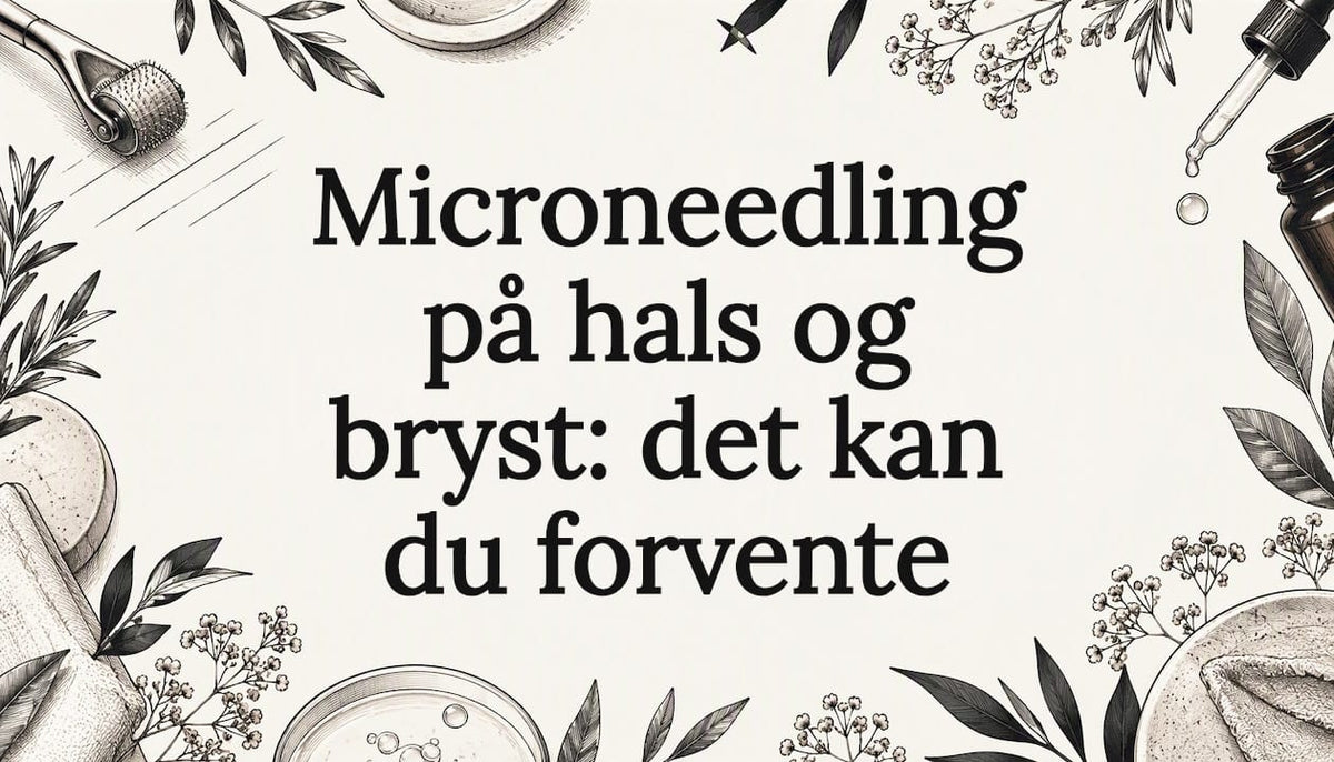 Håndtegnet titelillustration om microneedling på hals og bryst