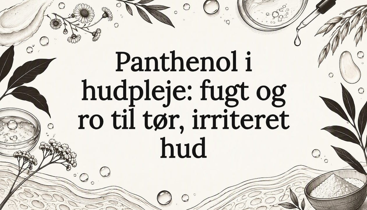 Skitserede hudplejemotiver rammer titlen ind