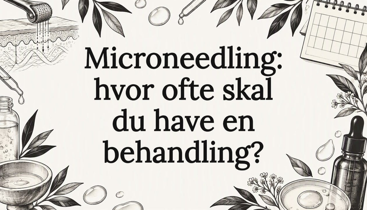 Titelkort om microneedling med skitser af hudpleje