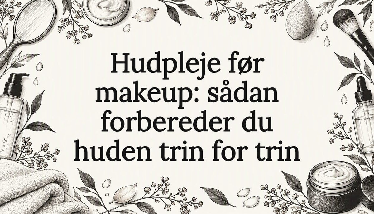 Skitserede hudplejeprodukter omkranser titlen